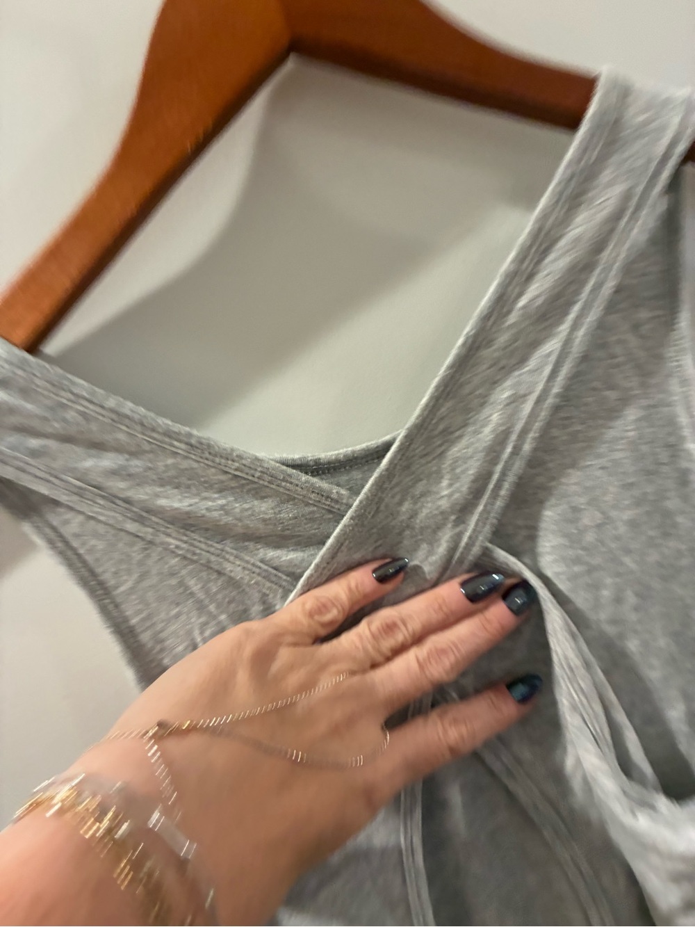 Aerie Women’s Gray Tank Top with criss cross tie back - Picture 3 of 5